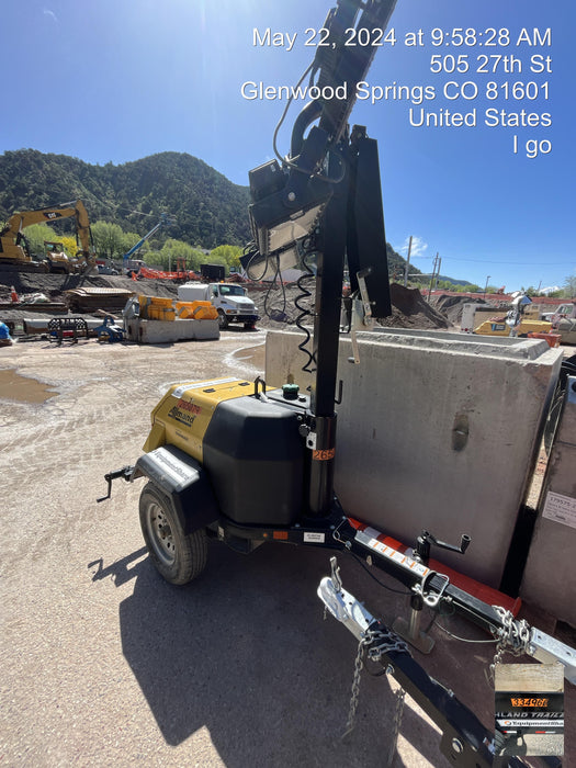 2022 Allmand NLV3GR (4) LED Light Fixture 350W, 23' Vertical Mast, 3kW Prime, Towable, ES Decals, T3