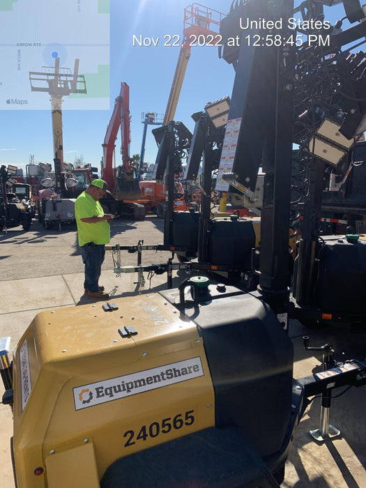 2022 Allmand NLV3GR (4) LED Light Fixture 350W, 23' Vertical Mast, 3kW Prime, Towable, Deep Sea L401, Leveling Jacks, Yanmar T4F 5.8hp