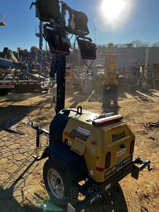 2021 Allmand NLV3GR (4) LED Light Fixture 350W, 23' Vertical Mast, 3kW Prime, Towable, Deep Sea L401, Leveling Jacks, Yanmar T4F 5.8hp