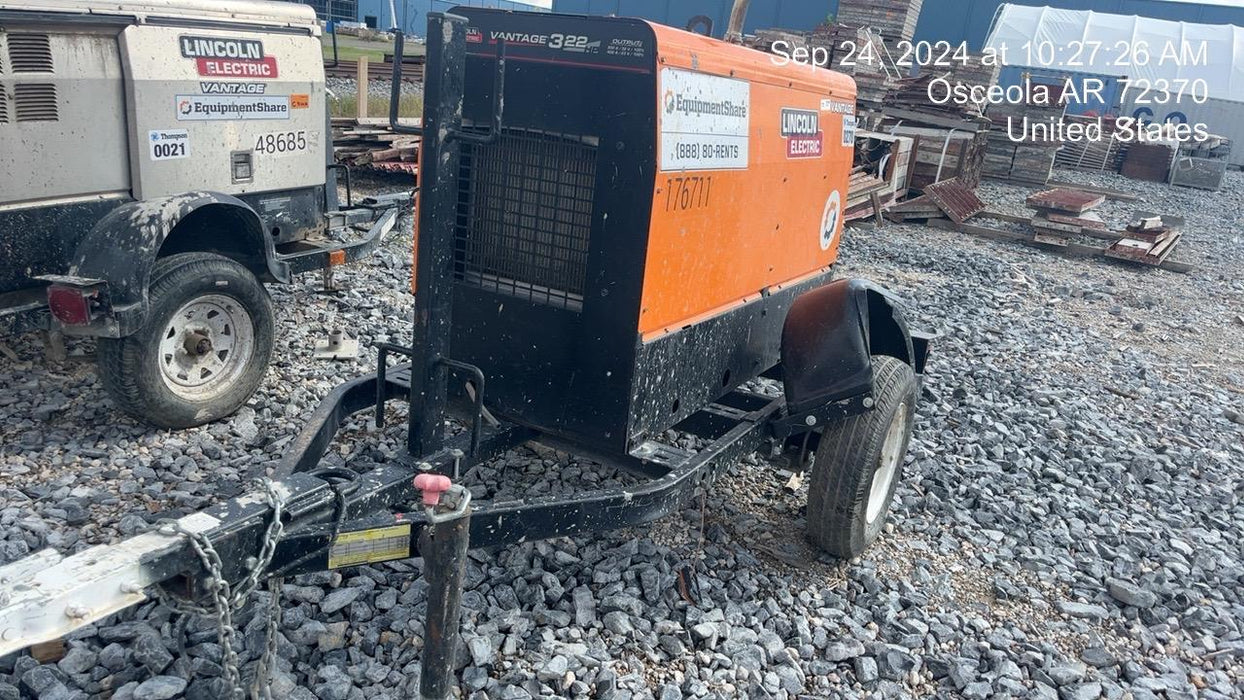 2021 Lincoln Electric Vantage 322 Vantage 322 Ready Pak 3 w/ Decals, ORANGE (includes trailer, cable rack, fender light kit) NO Telematics