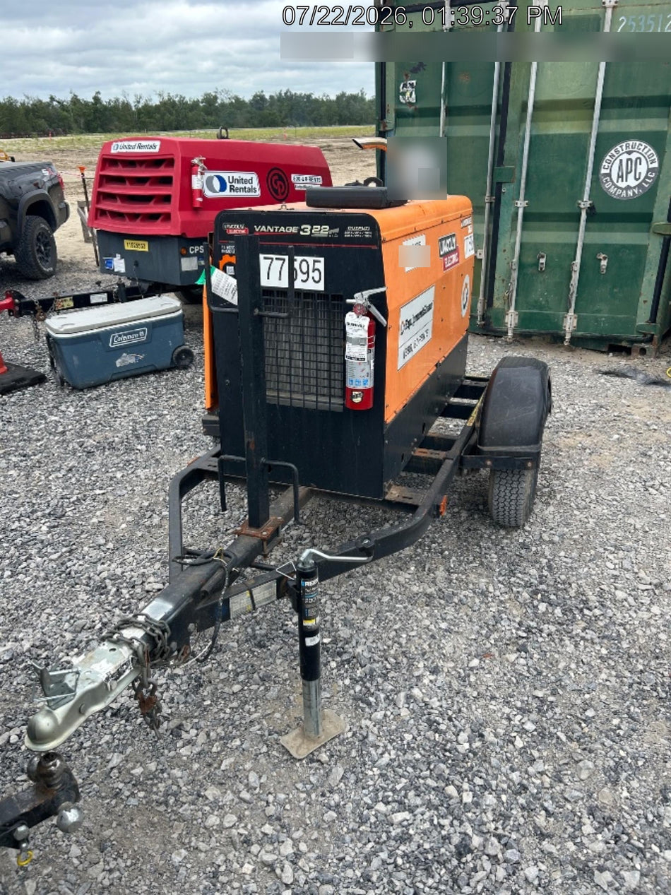 2021 Lincoln Electric Vantage 322 Vantage 322 Ready Pak 3 w/ Decals, ORANGE (includes trailer, cable rack, fender light kit) NO Telematics