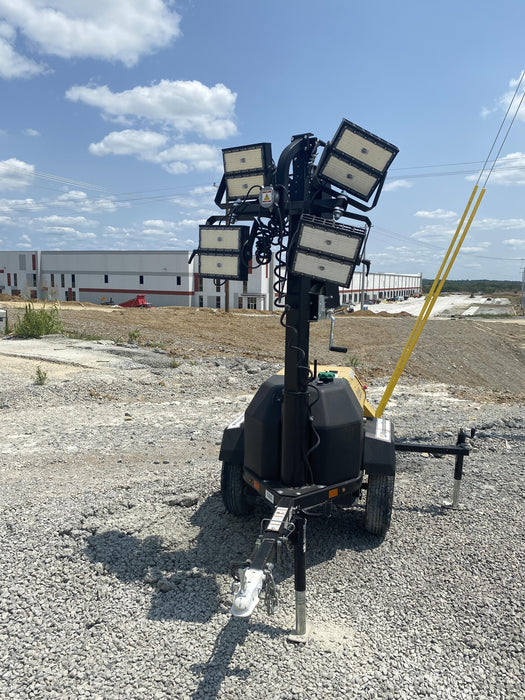 2022 Allmand NLV3GR (4) LED Light Fixture 350W, 23' Vertical Mast, 3kW Prime, Towable, Deep Sea L401, Leveling Jacks, Yanmar T4F 5.8hp