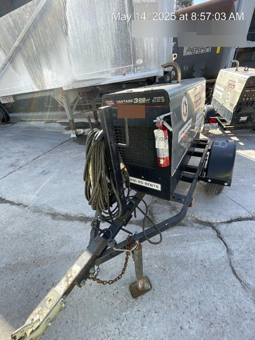 2019 Lincoln Electric Vantage 322 Welder Ready-Pak 3, Two wheel trailer, Fender and Light kit, Cable Rack