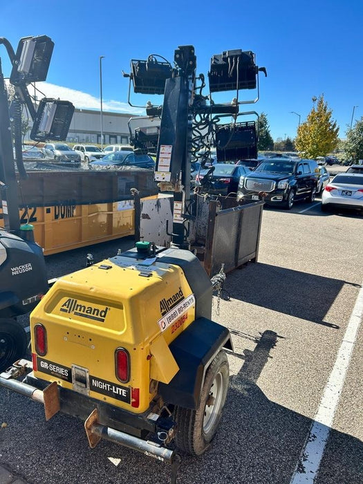 2022 Allmand NLV3GR (4) LED Light Fixture 350W, 23' Vertical Mast, 3kW Prime, Towable, Deep Sea L401, Leveling Jacks, Yanmar T4F 5.8hp