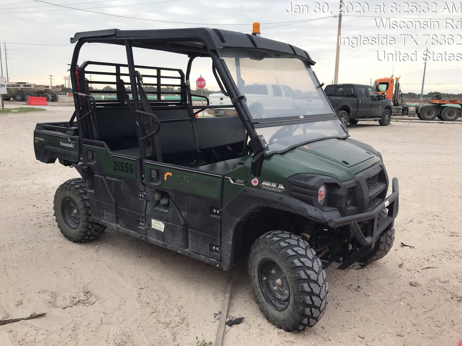 Kawasaki Mule PRO-DXT Kawasaki Mule PRO-DXT Diesel Utility Cart w/Alarm/Beacon, Hard Top, ES Track Hardware