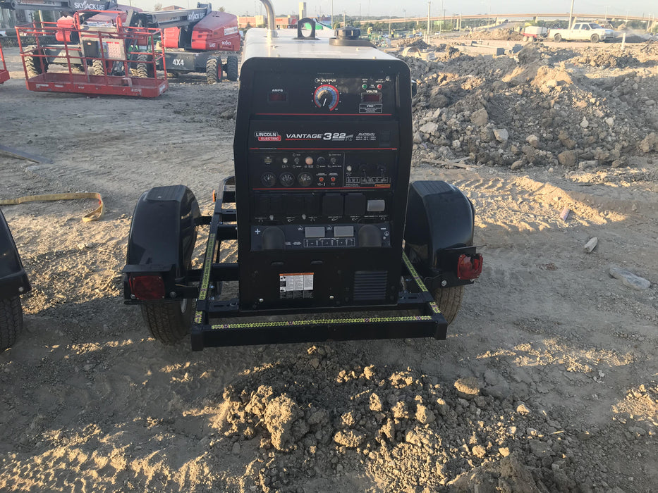 2019 Lincoln Electric Vantage 322 Ready-Pak 3, Two Wheel Trailer, Fender and Light Kit, Cable Rack