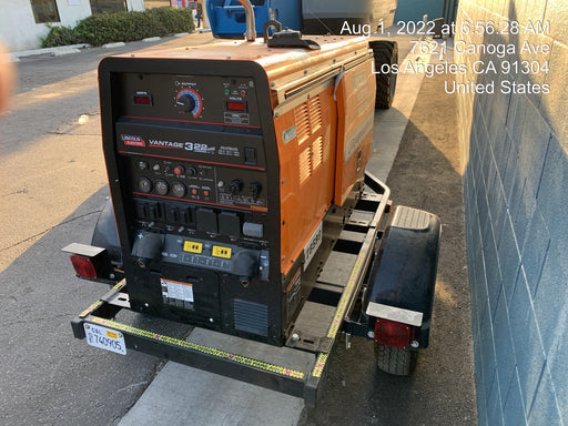 2021 Lincoln Electric Vantage 322 Vantage 322 Ready Pak 3 w/ Decals, ORANGE (includes trailer, cable rack, fender light kit) NO Telematics