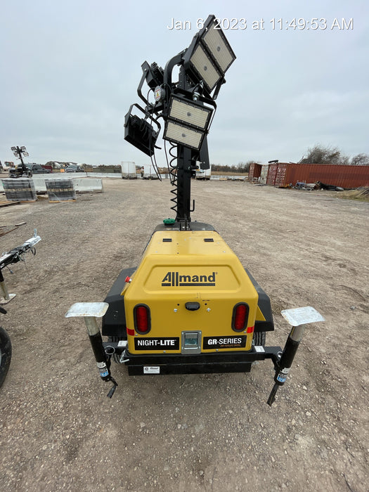 2022 Allmand NLV3GR (4) LED Light Fixture 350W, 23' Vertical Mast, 3kW Prime, Towable, ES Decals, T3
