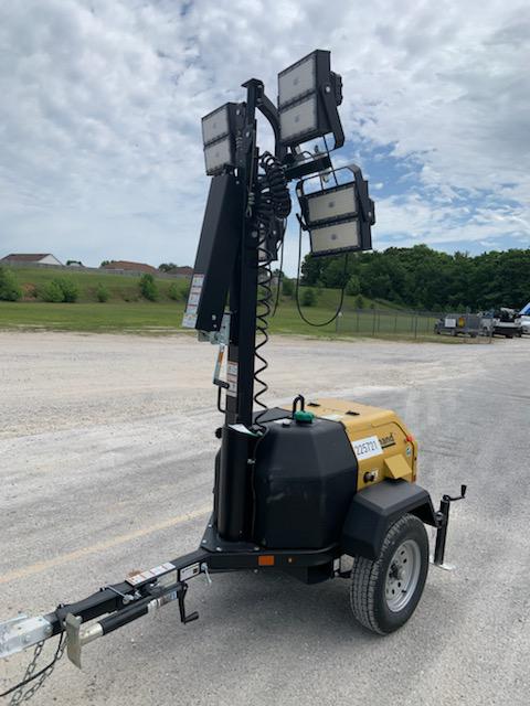 2022 Allmand NLV3GR (4) LED Light Fixture 350W, 23' Vertical Mast, 3kW Prime, Towable, Deep Sea L401, Leveling Jacks, Yanmar T4F 5.8hp