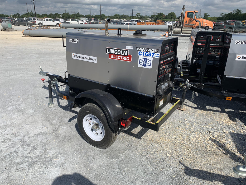 2020 Lincoln Electric Vantage 322 Welder Ready-Pak 3, w/ GPS & Decals (includes trailer, cable rack, fender light kit)