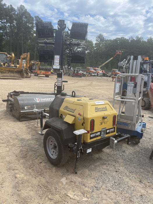 2022 Allmand NLV3GR (4) LED Light Fixture 350W, 23' Vertical Mast, 3kW Prime, Towable, Deep Sea L401, Leveling Jacks, Yanmar T4F 5.8hp