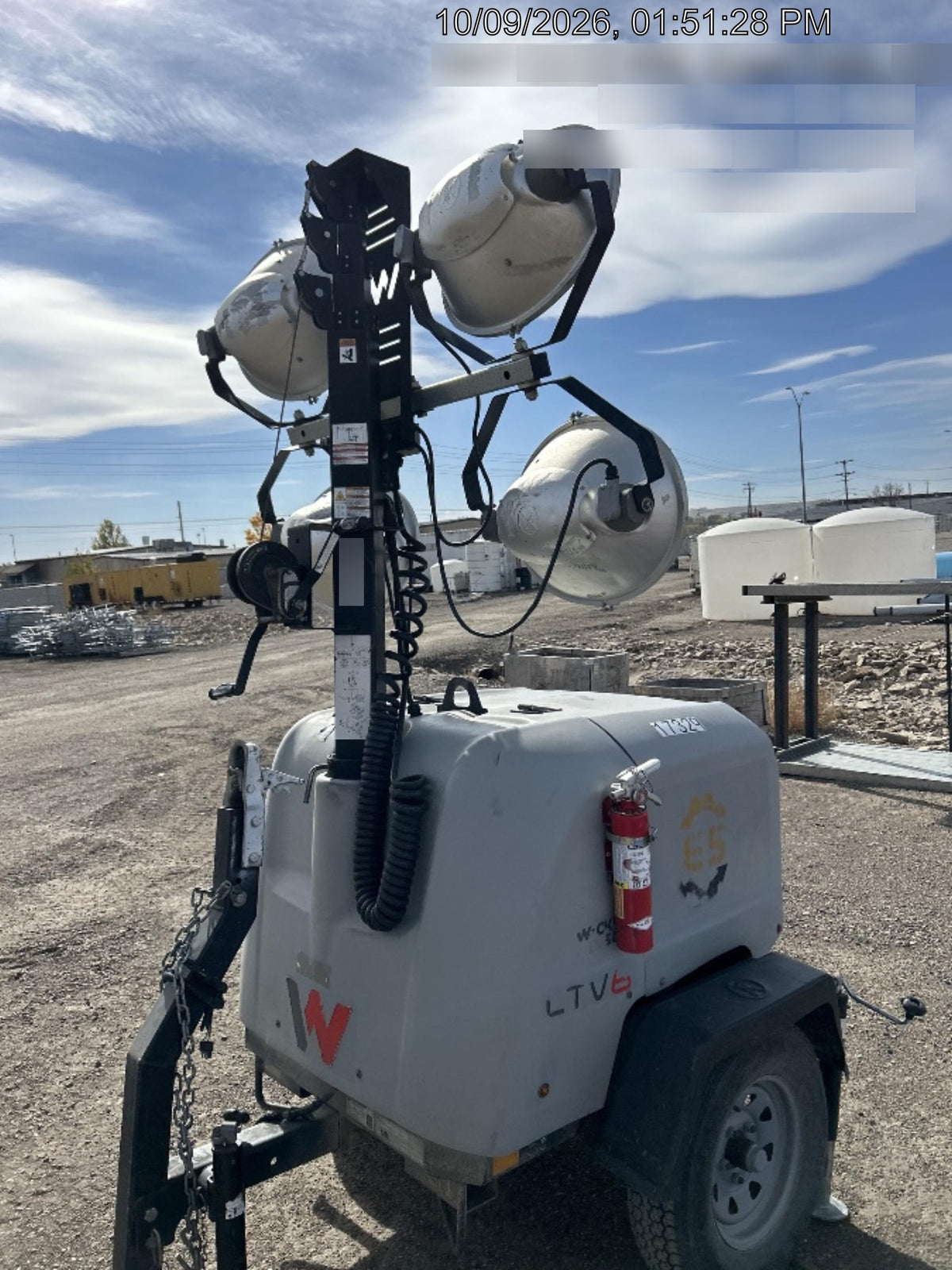 Wacker Neuson LTV6K-MH Wacker Neuson LTV6K Mobile Light Tower w/Fuel Level Sensor Installed