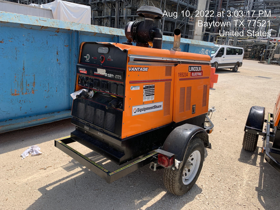 2021 Lincoln Electric Vantage 549X Ready Pak 3, ORANGE (includes trailer, cable rack, fender light kit)