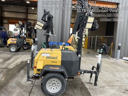 2022 Allmand NLV3GR (4) LED Light Fixture 350W, 23' Vertical Mast, 3kW Prime, Towable, ES Decals, T3