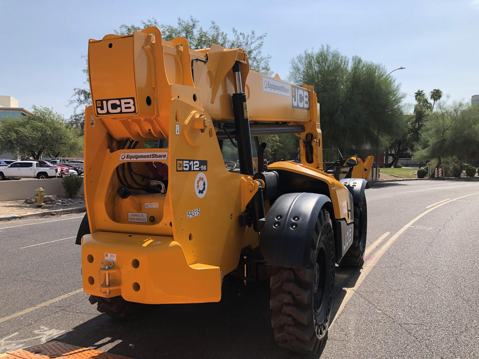 2020 JCB 512-56 Canopy, 74 HP, Solid Tires, STD Worklight, Beacon, Aux Hydraulics, Lifting Eye, Backup Alarm w/66" Carriage, 60" Forks