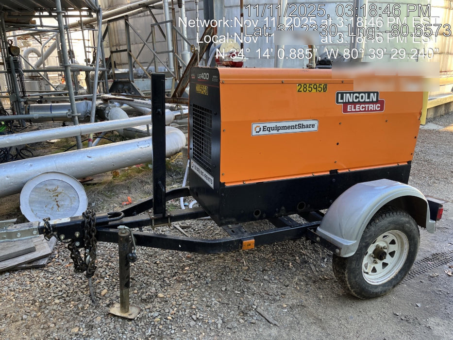 2022 Lincoln Electric LE400 Kubota V1505, Trlr, Cable Rack, Light Kit, ES Decals, T3