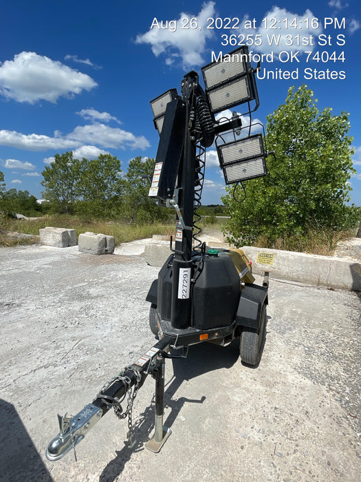 2022 Allmand NLV3GR (4) LED Light Fixture 350W, 23' Vertical Mast, 3kW Prime, Towable, Deep Sea L401, Leveling Jacks, Yanmar T4F 5.8hp