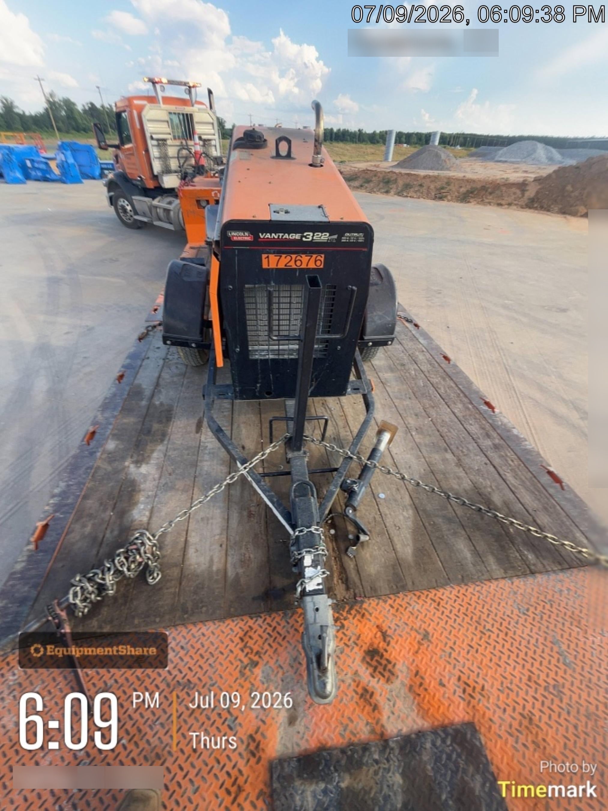 2021 Lincoln Electric Vantage 322 Vantage 322 Ready Pak 3 w/ Decals, ORANGE (includes trailer, cable rack, fender light kit) NO Telematics