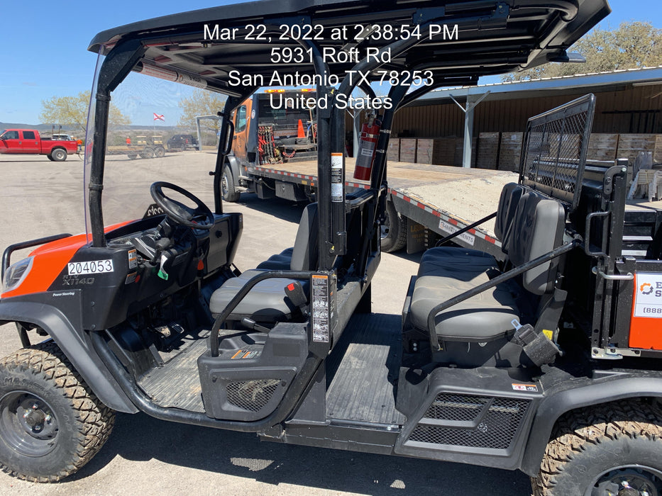 2022 Kubota RTV-X1140W-H Plastic Canopy, Windshield Acrylic Clear, LED Strobe Light, Wire Harness Kit, Back up Alarm