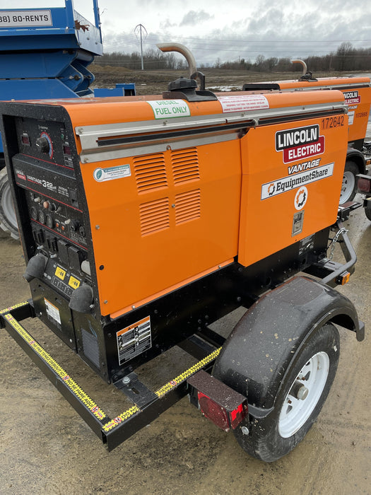 2021 Lincoln Electric Vantage 322 Vantage 322 Ready Pak 3 w/ Decals, ORANGE (includes trailer, cable rack, fender light kit) NO Telematics