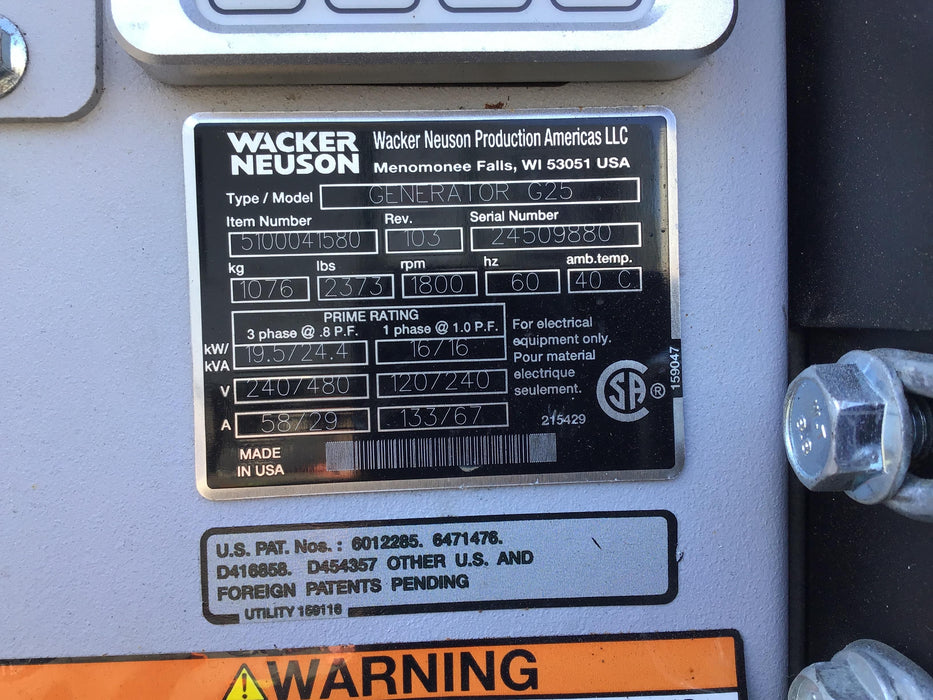 2019 WACKER NEUSON G25