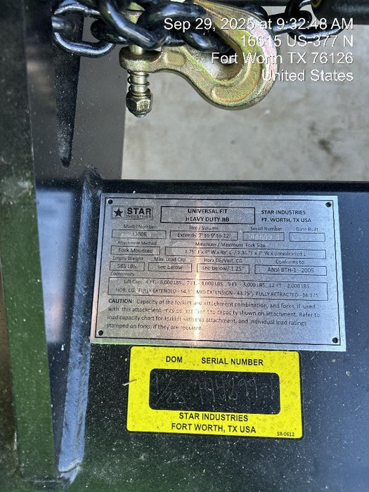 2025 STAR INDUSTRIES M1360B - Star JIB Boom