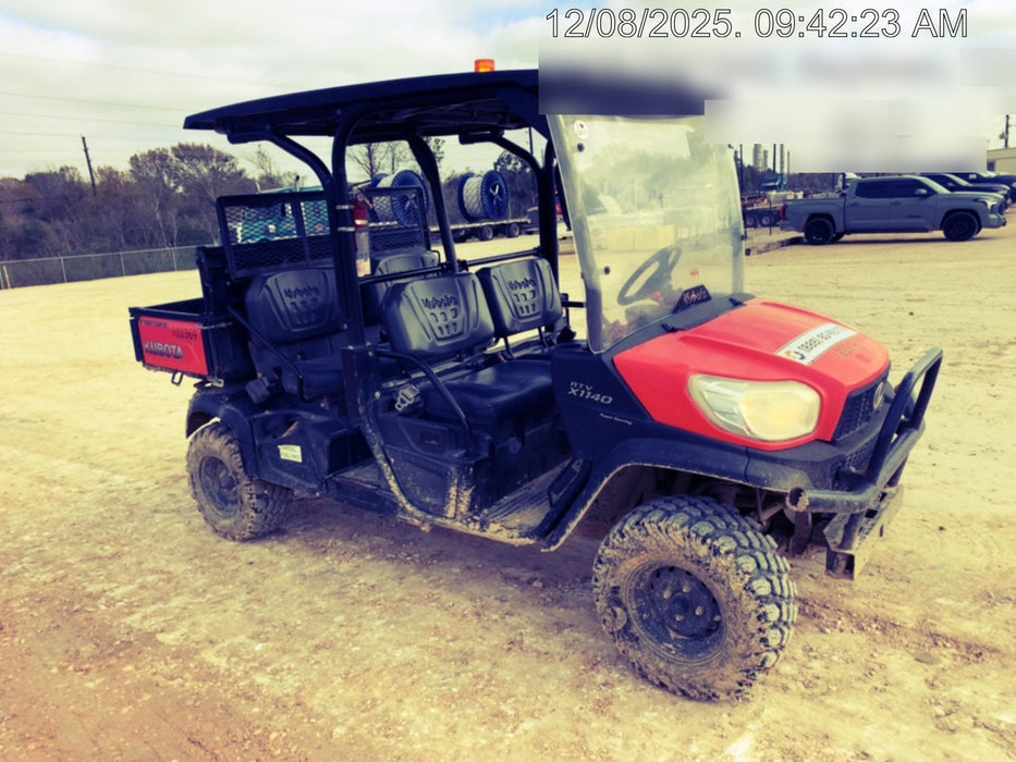 2020 Kubota RTV-X1140W-H 4WD utility cart -LED strobe -Windshield tempered glass -Plastic canopy -Wire harness kit -Backup alarm