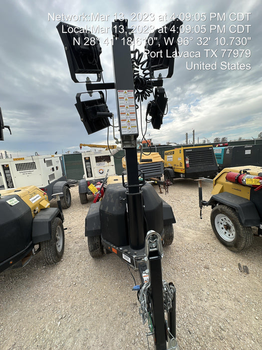 2022 Allmand NLV3GR (4) LED Light Fixture 350W, 23' Vertical Mast, 3kW Prime, Towable, ES Decals, T3
