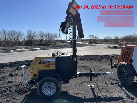 2022 Allmand NLV3GR (4) LED Light Fixture 350W, 23' Vertical Mast, 3kW Prime, Towable, ES Decals, T3