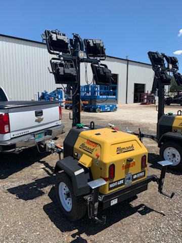 2021 Allmand NLV3GR (4) LED Light Fixture 350W, 23' Vertical Mast, 3kW Prime, Towable, Deep Sea L401, Leveling Jacks, Yanmar T4F 5.8hp