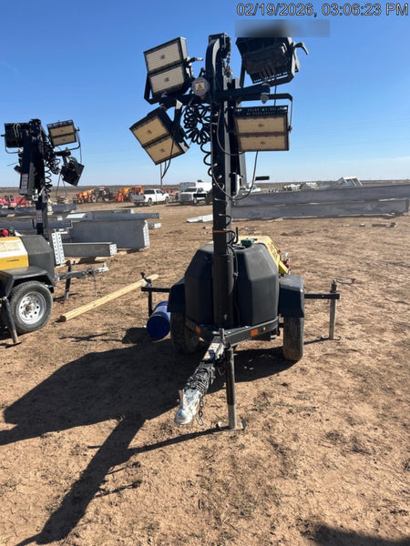 2022 Allmand NLV3GR (4) LED Light Fixture 350W, 23' Vertical Mast, 3kW Prime, Towable, ES Decals, T3