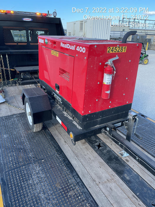 2022 Shindaiwa DGW400MDL Kubota D902 Engine, 23 HP, Dual Op Welder, Wire, Arc, Droop Stick, Tig, and CC Stick Functionality, Simulphase, 3 Phase and 1 Phase Gen Output, Single Axle NB Trlr, Slr Trckl Chrg 12V 12W, Fire Ext