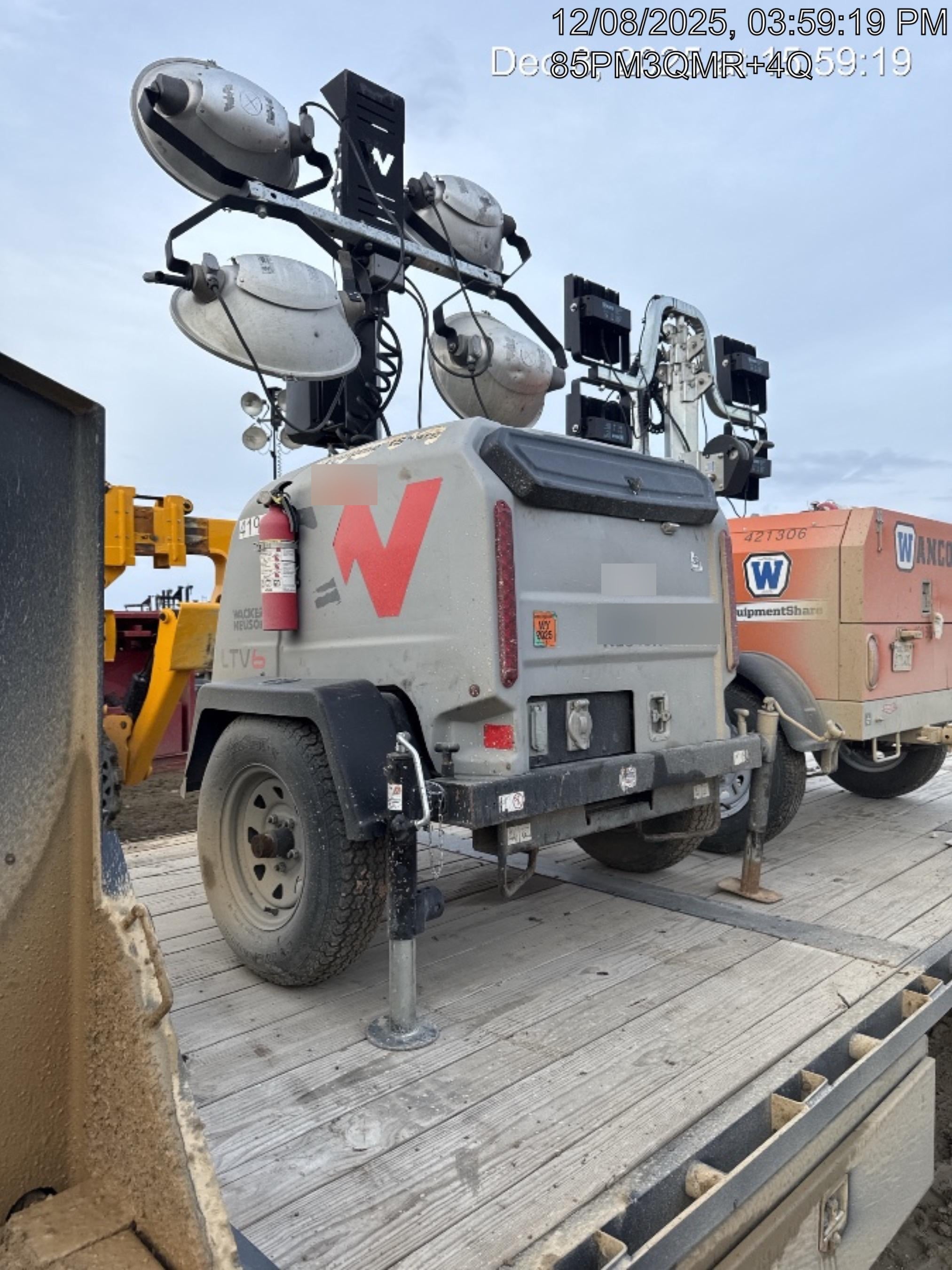 Wacker Neuson LTV6K-MH Power mast, 1100W MH, Fuel Sensors, Wiring Harness