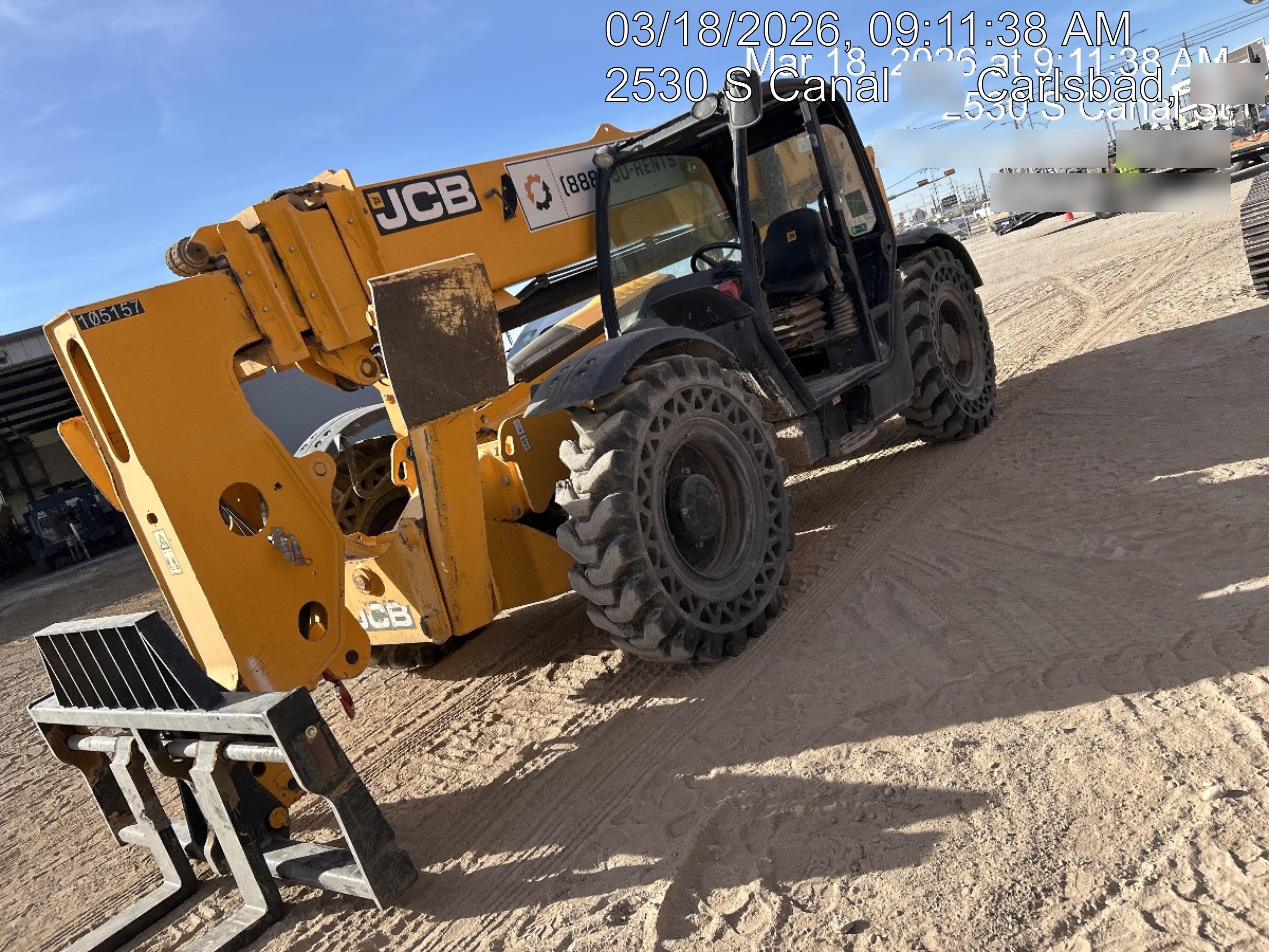 2020 JCB 512-56 Canopy, 74Hp, Solid Tires, Work Lights, Beacon, Aux Hydraulics, Back up Alarm, Lifting Eye, ES Decals