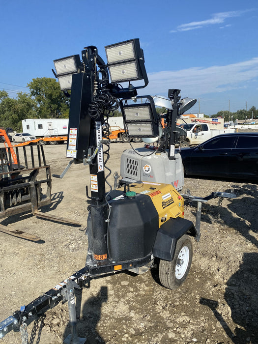 2021 Allmand NLV3GR (4) LED Light Fixture 350W, 23' Vertical Mast, 3kW Prime, Towable, Deep Sea L401, Leveling Jacks, Yanmar T4F 5.8hp