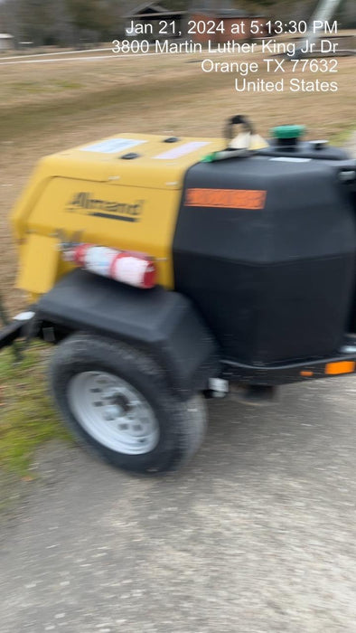 2022 Allmand NLV3GR (4) LED Light Fixture 350W, 23' Vertical Mast, 3kW Prime, Towable, Deep Sea L401, Leveling Jacks, Yanmar T4F 5.8hp