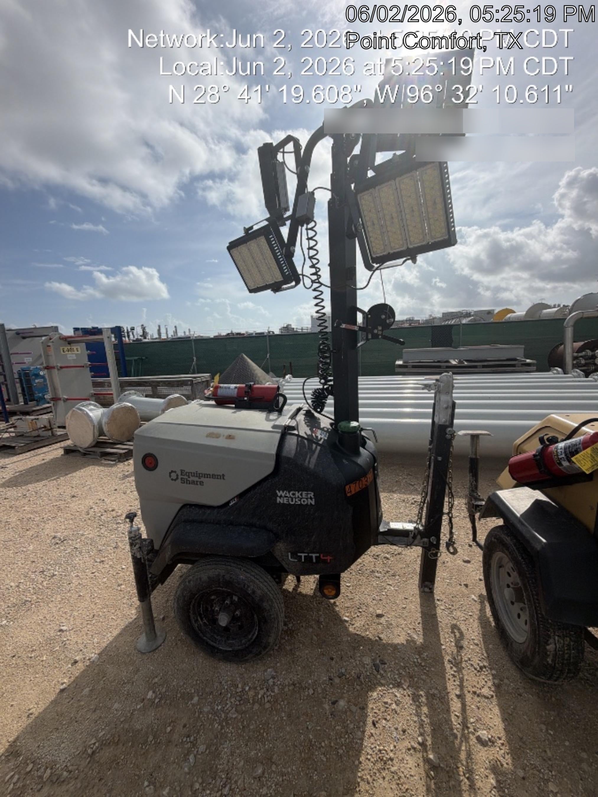 2024 Wacker Neuson LTT4 Diesel, Kohler KDW702, Deep Sea Controller, Auto Start, LED 320W, Bypass Outlet, T3