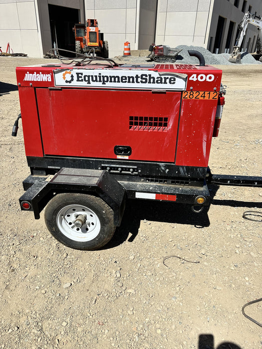 2022 Shindaiwa DGW400MDL Kubota D902 Engine, 23 HP, Dual Op Welder, Wire, Arc, Droop Stick, Tig, and CC Stick Functionality, Simulphase, 3 Phase and 1 Phase Gen Output, Single Axle NB Trlr, Slr Trckl Chrg 12V 12W, Fire Ext