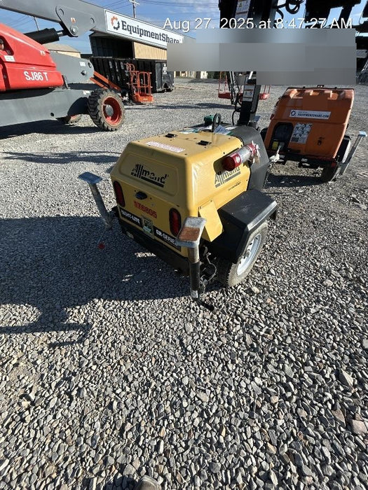 Allmand NLV3GR (4) LED Light Fixture 350W, 23' Vertical Mast, 3kW Prime, Towable, Deep Sea L401, Leveling Jacks, Yanmar T4F 5.8hp