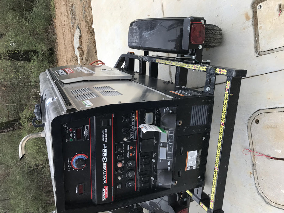 2019 Lincoln Electric Vantage 322 Ready-Pak 3, Two Wheel Trailer, Fender and Light Kit, Cable Rack