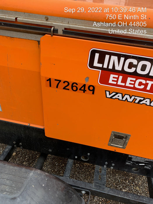 2021 Lincoln Electric Vantage 322 Vantage 322 Ready Pak 3 w/ Decals, ORANGE (includes trailer, cable rack, fender light kit) NO Telematics