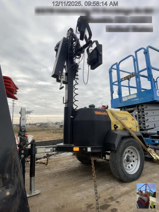 2020 Allmand NLV3GR (4) LED Light Fixture 350W, 23' Vertical Mast, 3kW Prime, Towable, Deep Sea L401, Leveling Jacks, Yanmar T4F 5.8hp