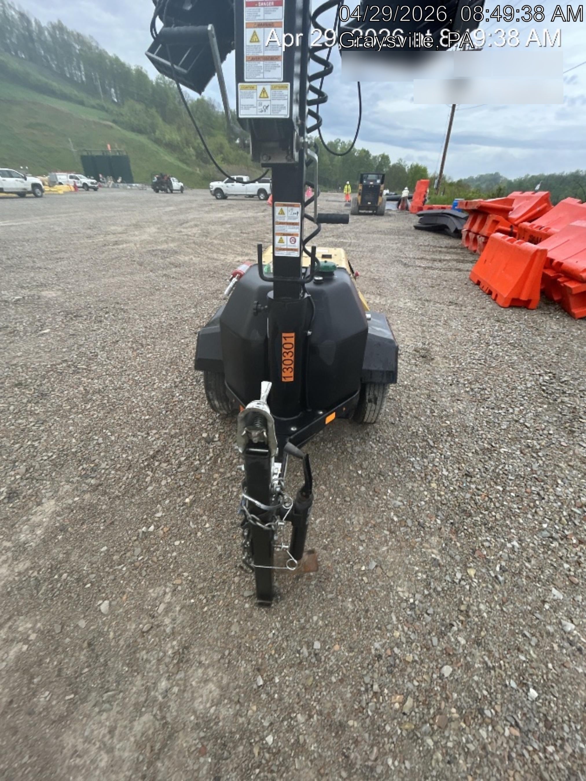 2021 Allmand NLV3GR (4) LED Light Fixture 350W, 23' Vertical Mast, 3kW Prime, Towable, Deep Sea L401, Leveling Jacks, Yanmar T4F 5.8hp