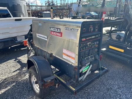 2019 Lincoln Electric Vantage 322 Welder Ready-Pak 3, Two wheel trailer, Fender and Light kit, Cable Rack