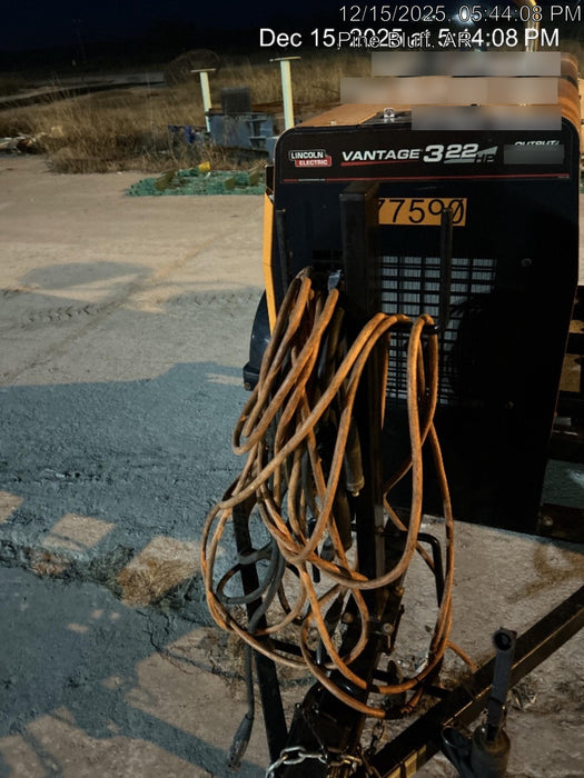 2021 Lincoln Electric Vantage 322 Vantage 322 Ready Pak 3 w/ Decals, ORANGE (includes trailer, cable rack, fender light kit) NO Telematics