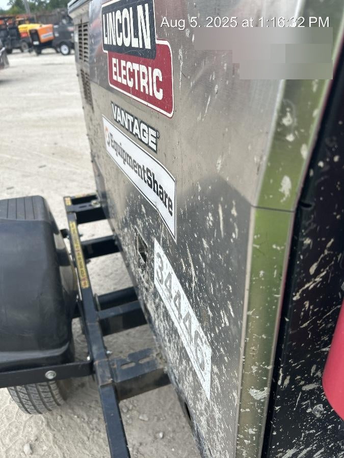 2019 Lincoln Electric Vantage 322 Welder Ready-Pak 3, Two wheel trailer, Fender and Light kit, Cable Rack