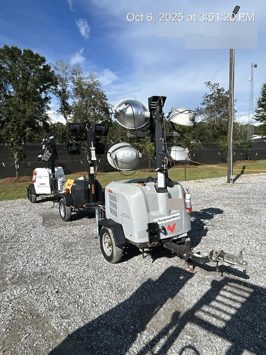 2022 Allmand NLV3GR (4) LED Light Fixture 350W, 23' Vertical Mast, 3kW Prime, Towable, Deep Sea L401, Leveling Jacks, Yanmar T4F 5.8hp