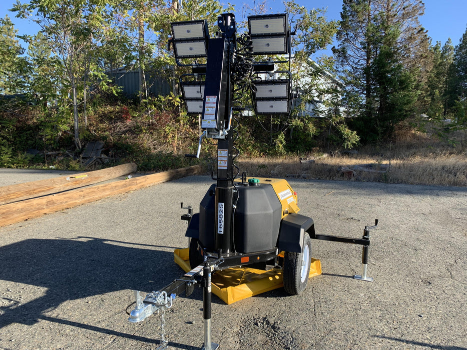 2021 Allmand NLV3GR (4) LED Light Fixture 350W, 23' Vertical Mast, 3kW Prime, Towable, Deep Sea L401, Leveling Jacks, Yanmar T4F 5.8hp