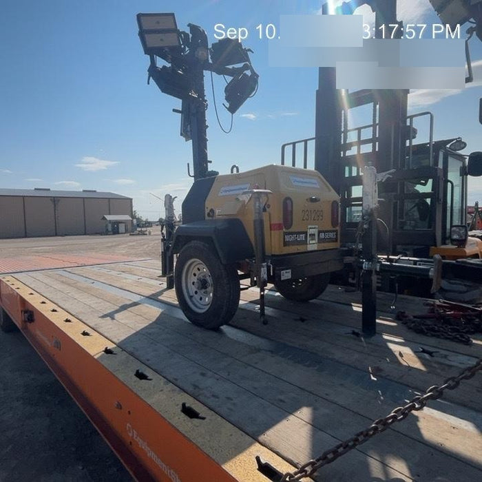 2022 Allmand NLV3GR (4) LED Light Fixture 350W, 23' Vertical Mast, 3kW Prime, Towable, Deep Sea L401, Leveling Jacks, Yanmar T4F 5.8hp