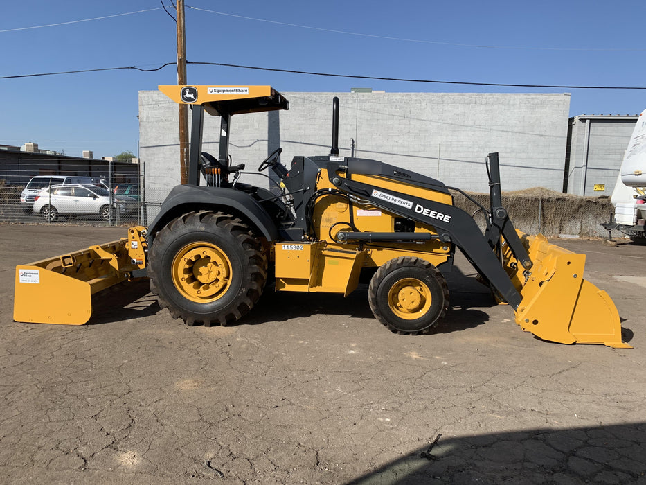 2020 John Deere 210LEP Canopy, 4WD, Second rear hydraulic cylinder, Light Package, Wheel weights